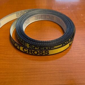 4yds 3/8" Crime Scene Do Not Cross Tape Grosgrain Ribbon Single Sided